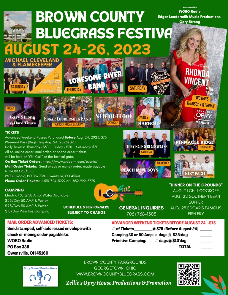 Brown County Bluegrass Festival 2024 Event Info